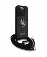Guess 4G Big Logo Cord Stap Crossbody Case for iPhone 16 Pro Black