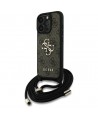 Guess 4G Big Logo Cord Stap Crossbody Case for iPhone 16 Pro Max Brown