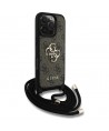Guess 4G Big Logo Cord Stap Crossbody Case for iPhone 16 Pro Max Brown