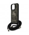 Guess 4G Big Logo Cord Stap Crossbody Case for iPhone 16 Pro Max Brown