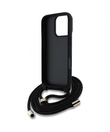 Guess 4G Big Logo Cord Stap Crossbody Case for iPhone 16 Pro Max Brown