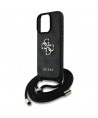 Guess 4G Big Logo Cord Stap Crossbody Case for iPhone 16 Pro Max black