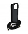 Guess 4G Big Logo Cord Stap Crossbody Case for iPhone 16 Pro Max black