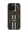 Guess 4G Stripes case with Magsafe wallet for iPhone 16 Pro Max brown