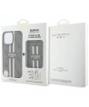 Guess 4G Stripes case with Magsafe wallet for iPhone 16 Pro Max brown