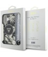 Guess Palm Trees Triangle Pearl Strap MagSafe case for iPhone 16 black