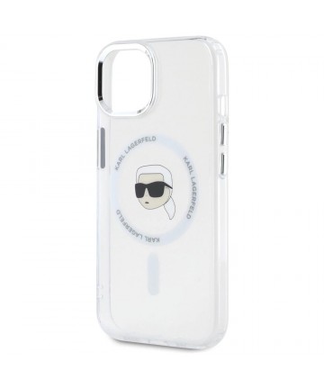 Karl Lagerfeld IML Metal Karl Head MagSafe Case for iPhone 15 White