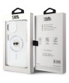 Karl Lagerfeld IML Metal Karl Head MagSafe Case for iPhone 15 White