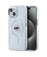 Karl Lagerfeld IML Metal Karl Head MagSafe Case for iPhone 15 Plus White