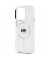 Karl Lagerfeld IML Metal Karl Head MagSafe Case for iPhone 15 Pro White