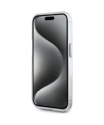 Karl Lagerfeld IML Metal Karl Head MagSafe Case for iPhone 15 Pro Max White