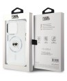 Karl Lagerfeld IML Metal Karl Head MagSafe Case for iPhone 15 Pro Max White