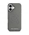 Karl Lagerfeld IML Rhinestones Karl Head Case for iPhone 16 Black