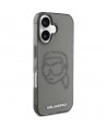 Karl Lagerfeld IML Rhinestones Karl Head Case for iPhone 16 Black