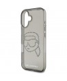 Karl Lagerfeld IML Rhinestones Karl Head Case for iPhone 16 Black