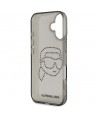 Karl Lagerfeld IML Rhinestones Karl Head Case for iPhone 16 Black