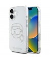 Karl Lagerfeld IML Rhinestones Karl Head Case for iPhone 16 Clear
