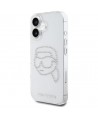 Karl Lagerfeld IML Rhinestones Karl Head Case for iPhone 16 Clear