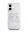 Karl Lagerfeld IML Rhinestones Karl Head Case for iPhone 16 Clear