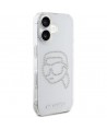 Karl Lagerfeld IML Rhinestones Karl Head Case for iPhone 16 Clear