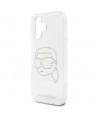 Karl Lagerfeld IML Rhinestones Karl Head Case for iPhone 16 Clear