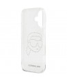 Karl Lagerfeld IML Rhinestones Karl Head Case for iPhone 16 Clear
