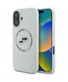 Karl Lagerfeld Silicone Double Heads And Circle MagSafe case for iPhone 16 beige