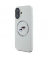 Karl Lagerfeld Silicone Double Heads And Circle MagSafe case for iPhone 16 beige