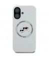 Karl Lagerfeld Silicone Double Heads And Circle MagSafe case for iPhone 16 beige