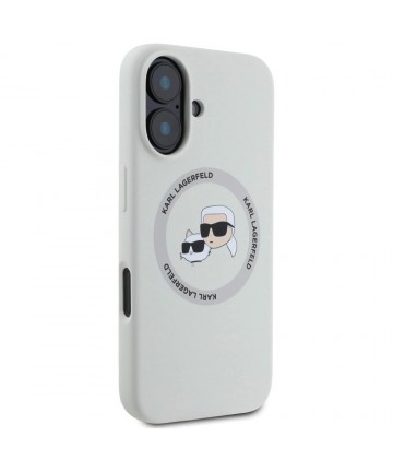 Karl Lagerfeld Silicone Double Heads And Circle MagSafe case for iPhone 16 beige