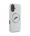 Karl Lagerfeld Silicone Double Heads And Circle MagSafe case for iPhone 16 beige