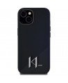 Karl Lagerfeld Silicone Shadow Metal Initial MagSafe Case for iPhone 15 Black