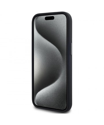 Karl Lagerfeld Silicone Shadow Metal Initial MagSafe Case for iPhone 15 Black