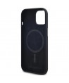 Karl Lagerfeld Silicone Shadow Metal Initial MagSafe Case for iPhone 15 Black