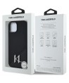 Karl Lagerfeld Silicone Shadow Metal Initial MagSafe Case for iPhone 15 Black