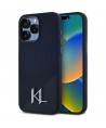 Karl Lagerfeld Silicone Shadow Metal Initial MagSafe Case for iPhone 15 Pro Black
