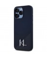 Karl Lagerfeld Silicone Shadow Metal Initial MagSafe Case for iPhone 15 Pro Black