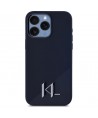 Karl Lagerfeld Silicone Shadow Metal Initial MagSafe Case for iPhone 15 Pro Black
