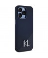 Karl Lagerfeld Silicone Shadow Metal Initial MagSafe Case for iPhone 15 Pro Black