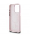 Karl Lagerfeld Silicone Shadow Metal Initial MagSafe Case for iPhone 15 Pro Max Pink