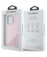 Karl Lagerfeld Silicone Shadow Metal Initial MagSafe Case for iPhone 15 Pro Max Pink