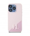 Karl Lagerfeld Silicone Shadow Metal Initial MagSafe Case for iPhone 15 Pro Pink