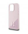 Karl Lagerfeld Silicone Shadow Metal Initial MagSafe Case for iPhone 15 Pro Pink