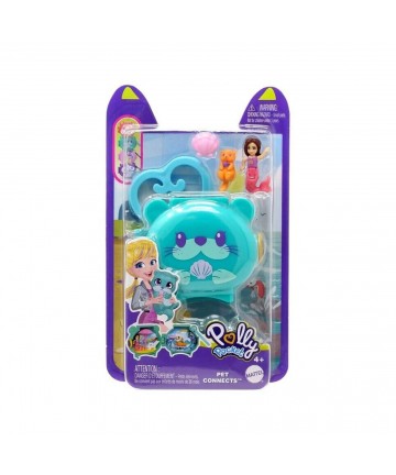 Mattel Polly Pocket Mini: Pet Connects - Otter Compact Playset (HKV48)