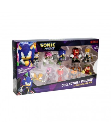 P.M.I. Sonic Prime 12 Pack Deluxe Box - including 2 rare hidden characters (S1) Collectible Figures (6.5cm) (Random) (SON2080)