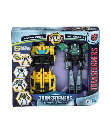 Hasbro Transformers Earthspark: Cyber-Combiner - Bumblebee  Mo Malto Action Figures (F8439)