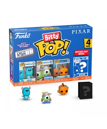 Funko Bitty Pop! 4-Pack: Disney Pixar - Sulley, Mike Wazowski, Nemo, Mystery Pop! Vinyl Figures