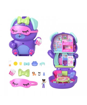 Mattel Polly Pocket: Tiny Worlds - Sleepover Puppy Playset (JCR38)