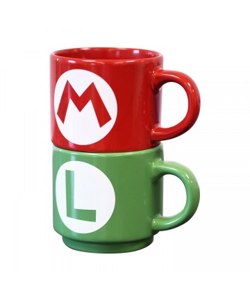 Pyramid Nintendo: Super Mario (Mario Luigi Initial) Stackable Mug Set (GP86738)