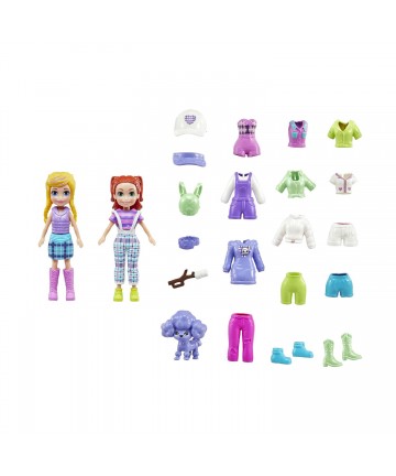 Mattel Polly Pocket: Tiny Worlds Big Surprises - Camping Playset (Glows in the Dark) (JCB23)